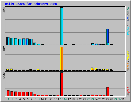 Daily usage for February 2025