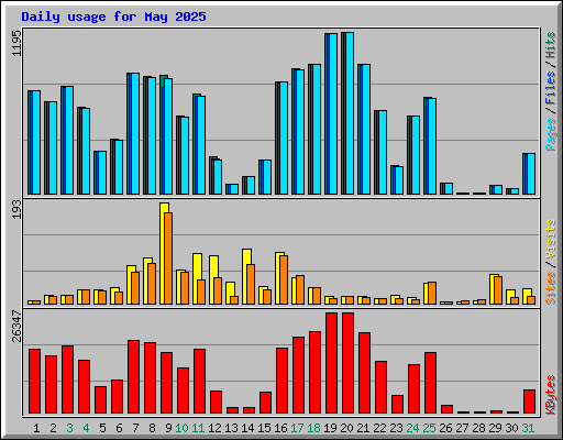 Daily usage for May 2025