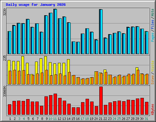 Daily usage for January 2026