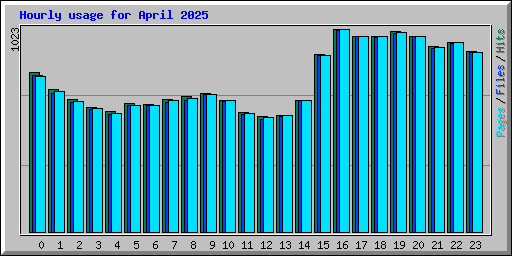Hourly usage for April 2025