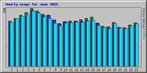 Hourly usage for June 2025