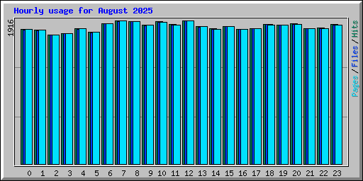 Hourly usage for August 2025